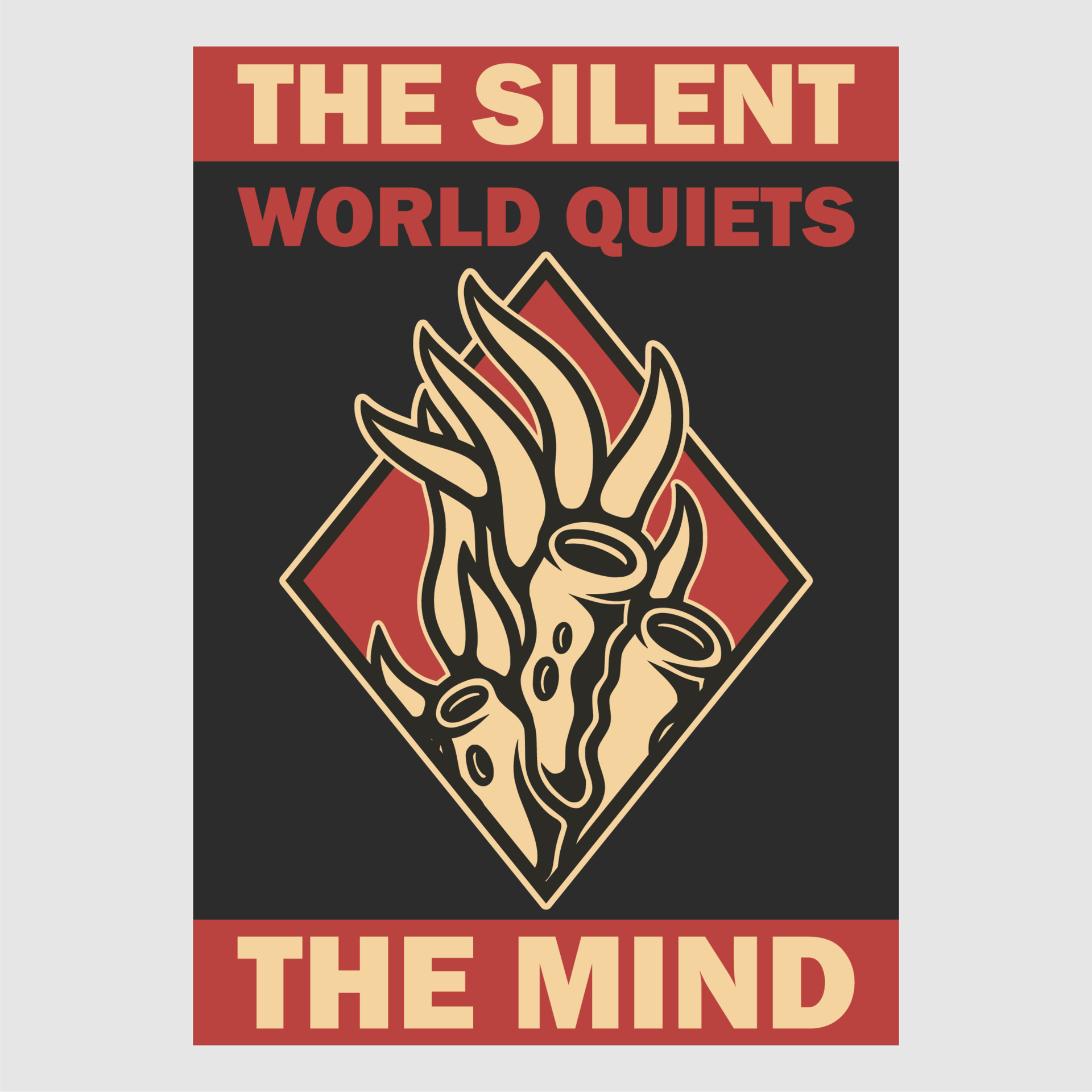 vintage poster design the silent world quiets retro illustration