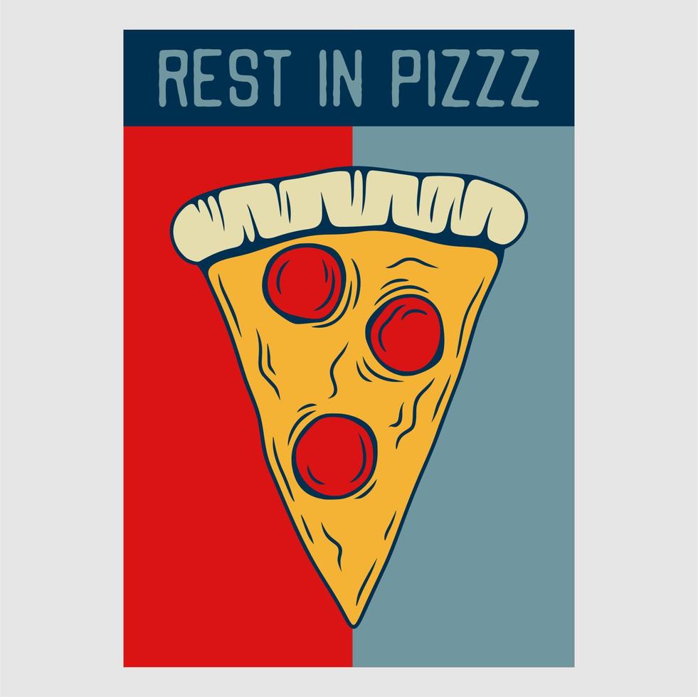 diseño de cartel vintage resto en pizzz retro ilustración vector