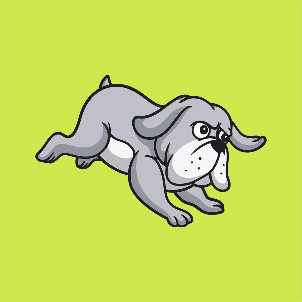 cartoon animal design bulldog running cute mascot logo vector