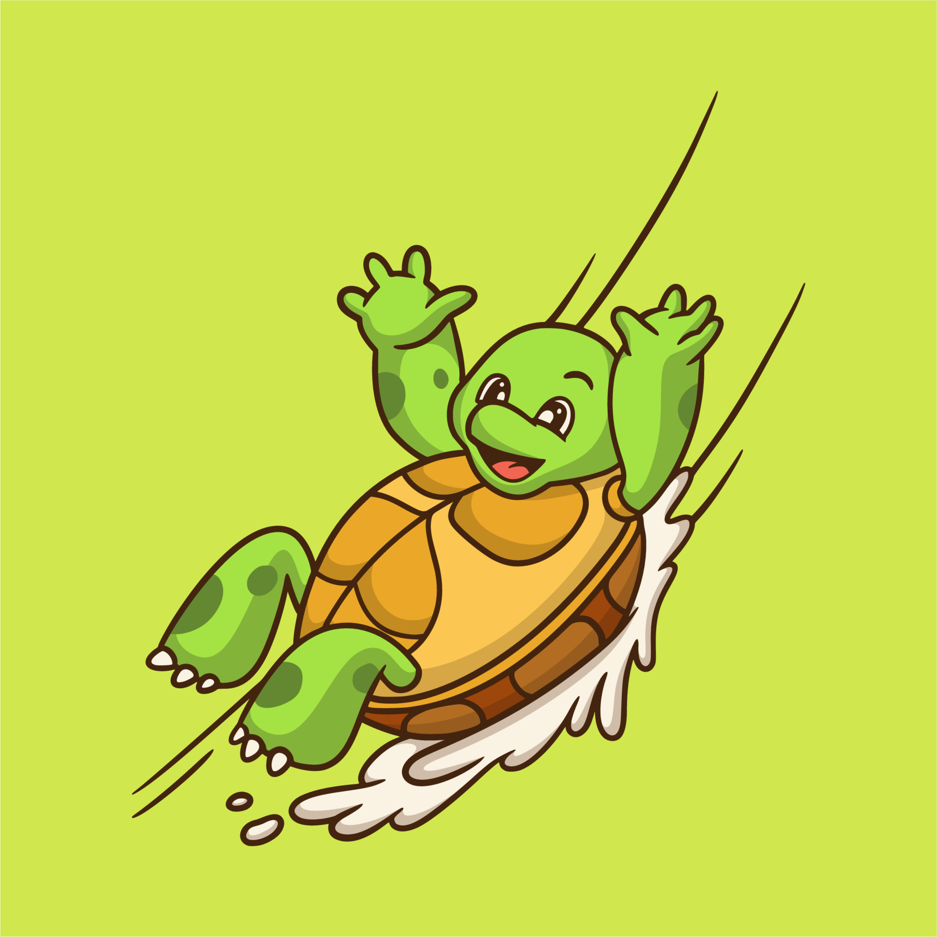 cartoon animal design tortoise playing on the slide cute mascot logo  4600498 Vector Art at Vecteezy
