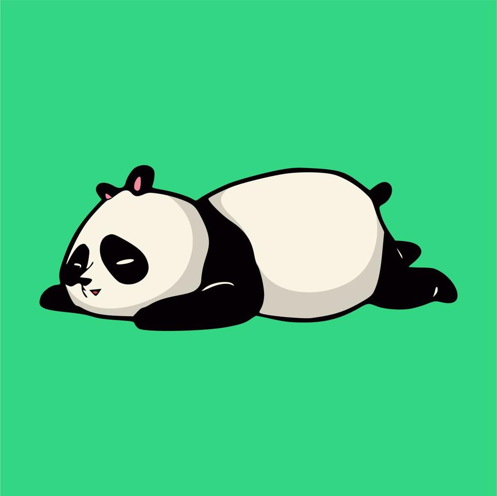 cartoon animal design sleeping panda cute mascot logo vector