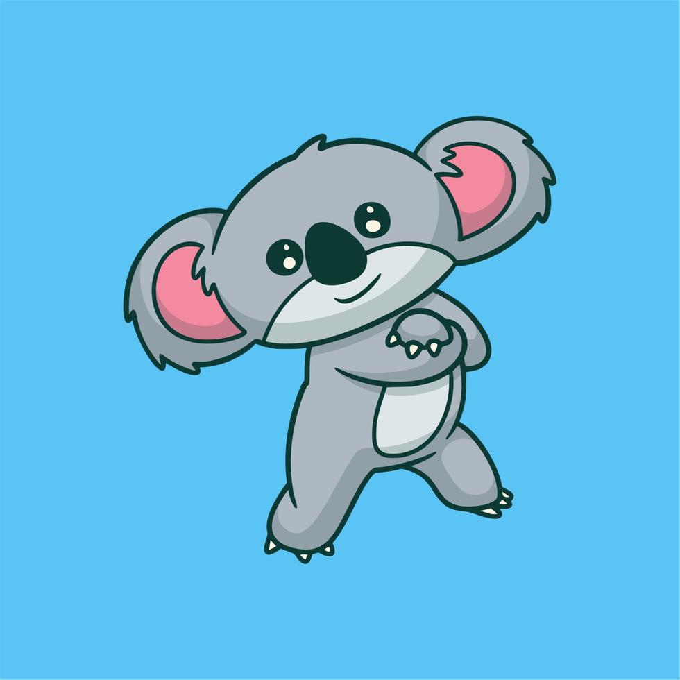 cartoon animal design cool koala cute mascot logo vector