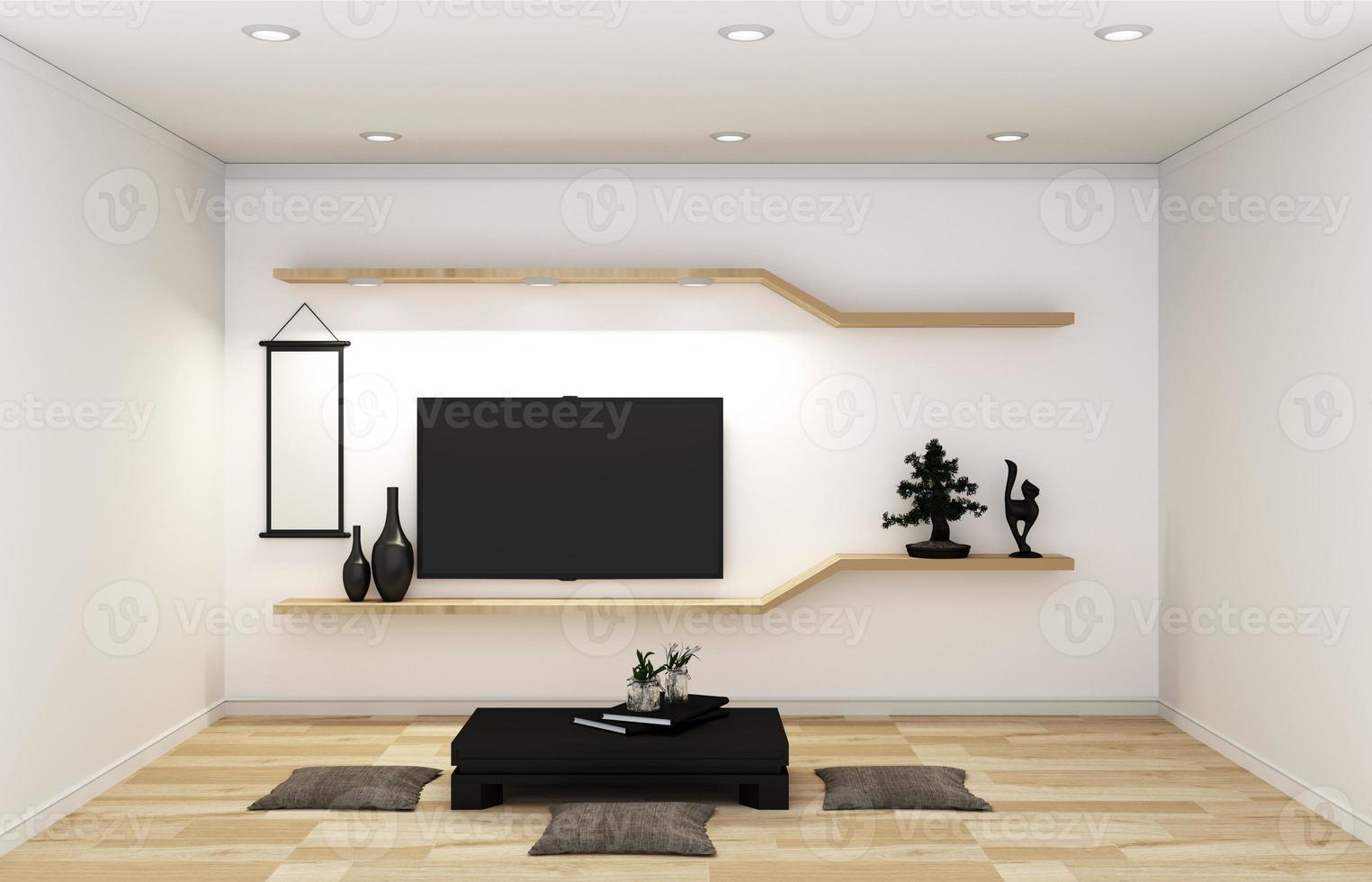 TV on room. 3D rendering photo