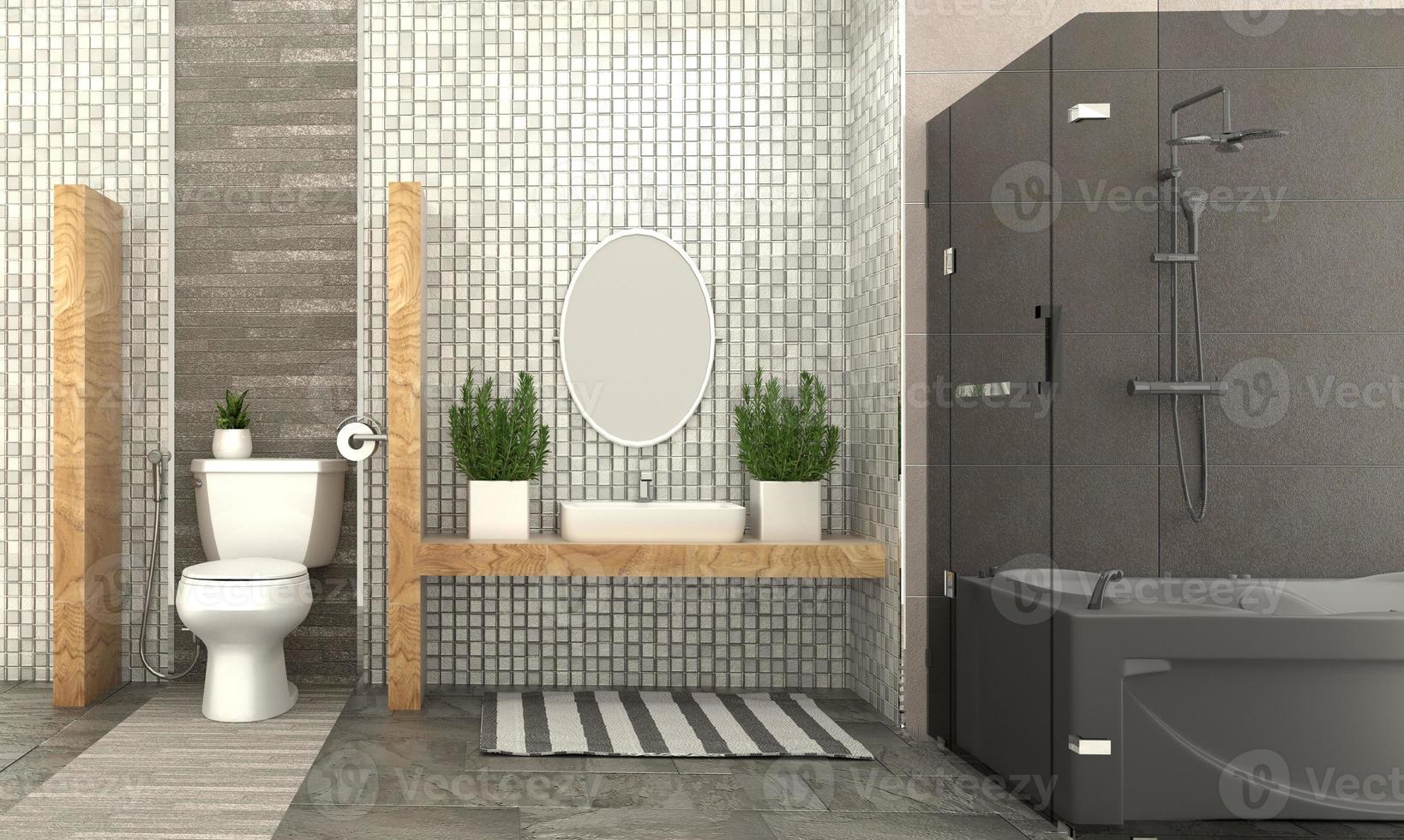 Diseño de interiores de baño - estilo moderno. Representación 3d foto