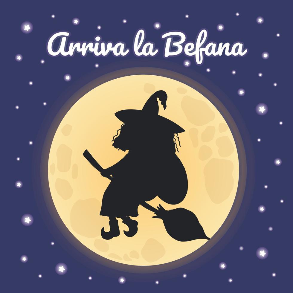 Greeting card with text - Buona Befana - Italian translation