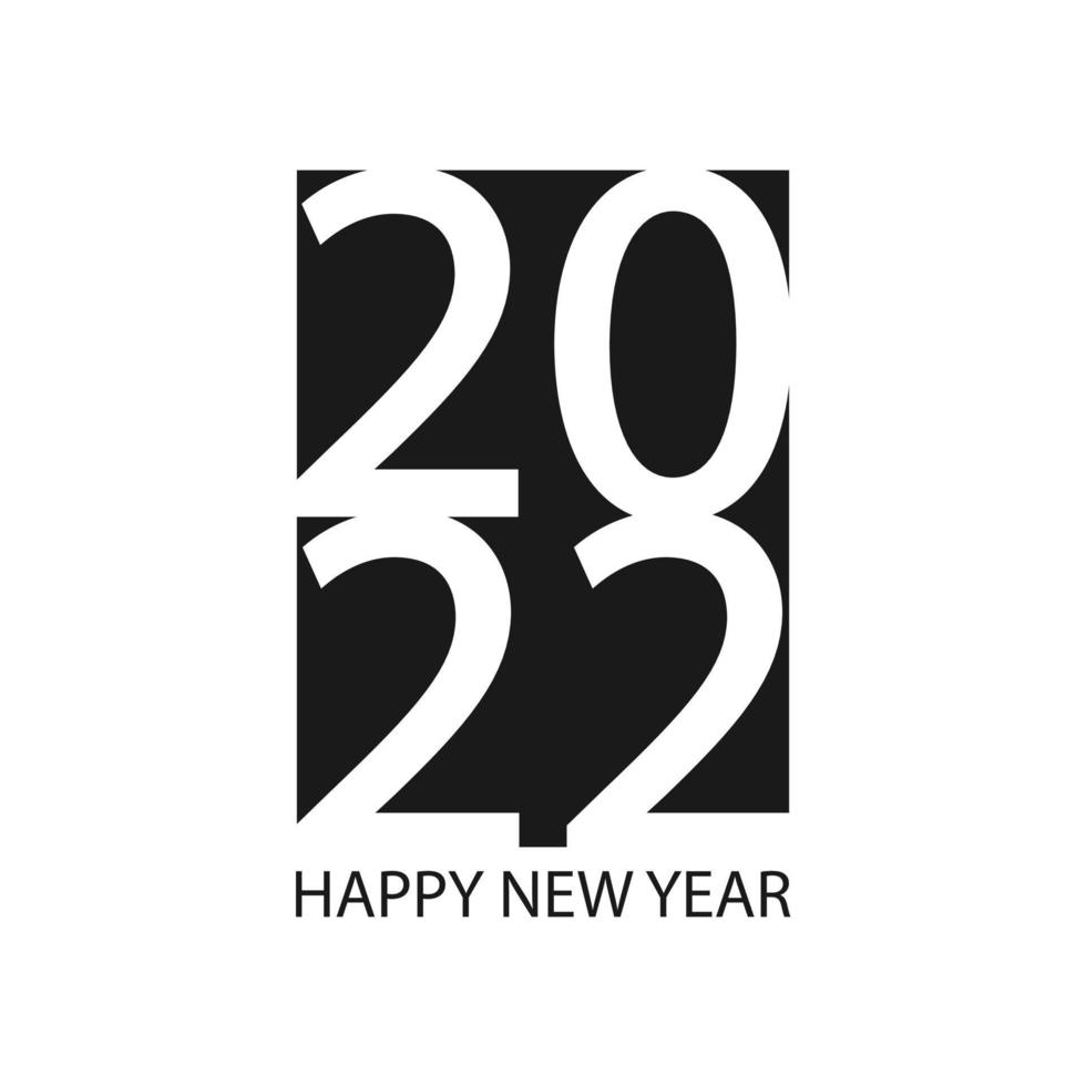 2022 Happy New Year logo text design. 2022 number design template. Vector illustration, Flat design