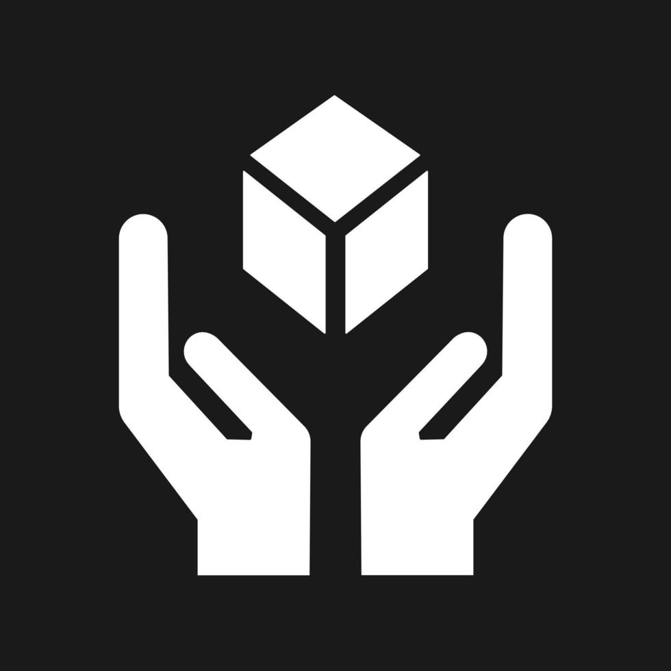 Handle with care sign, vector illustration. Isolated on black background.