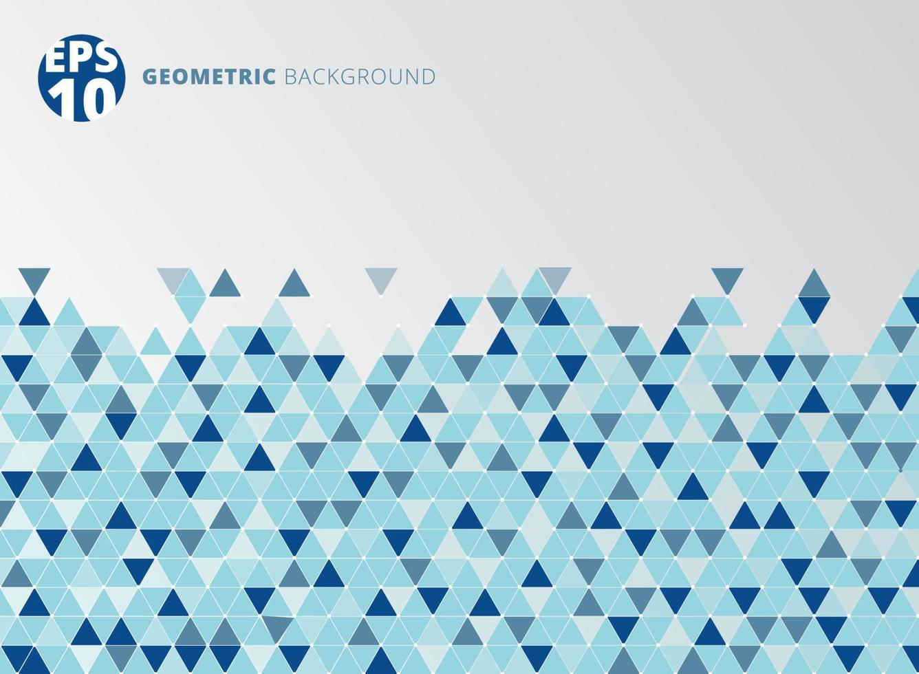 Abstract blue geometric triangle structure background. vector