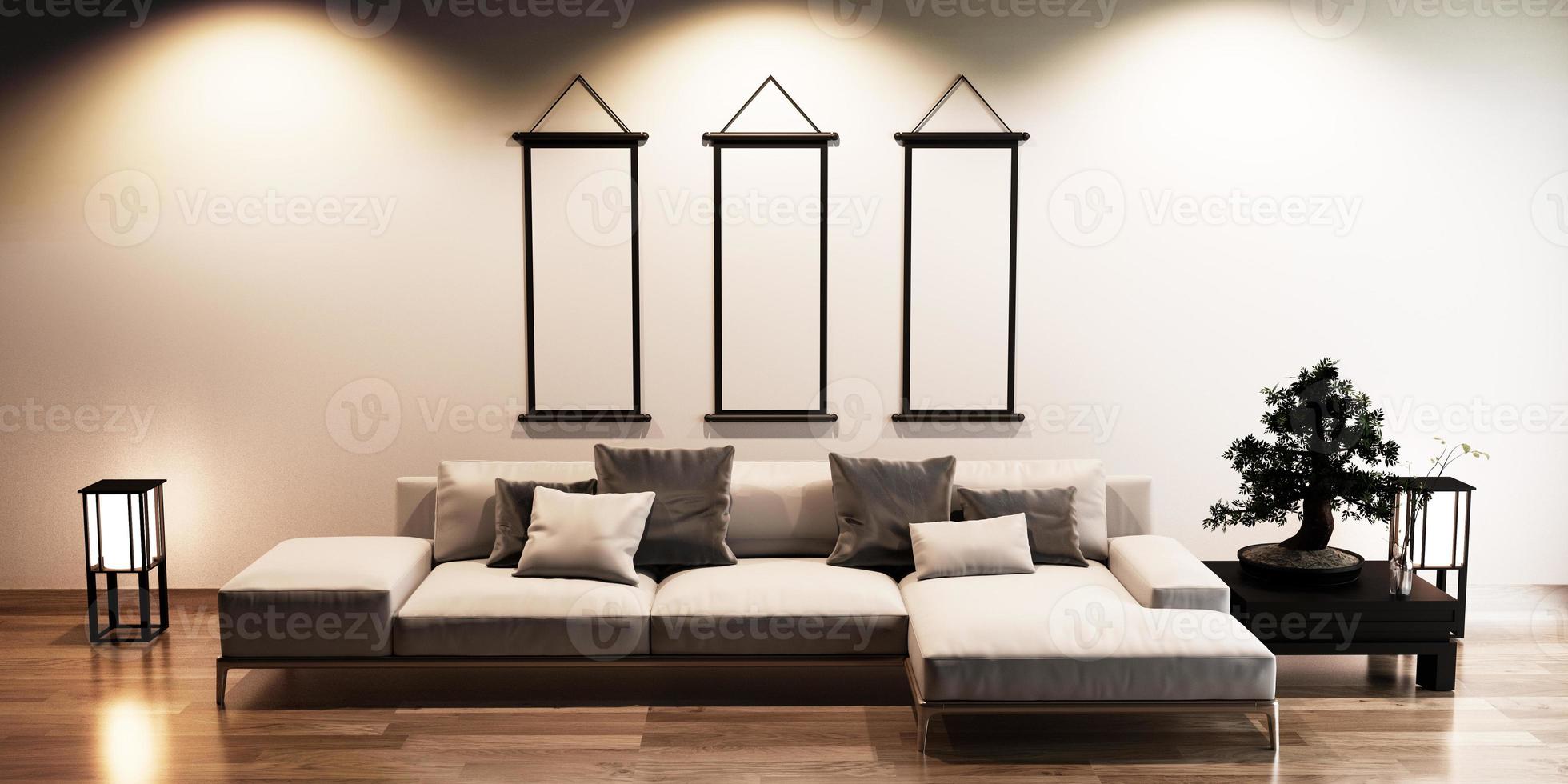 Mock up, Designed specifically in Japanese style, empty room. 3D rendering photo