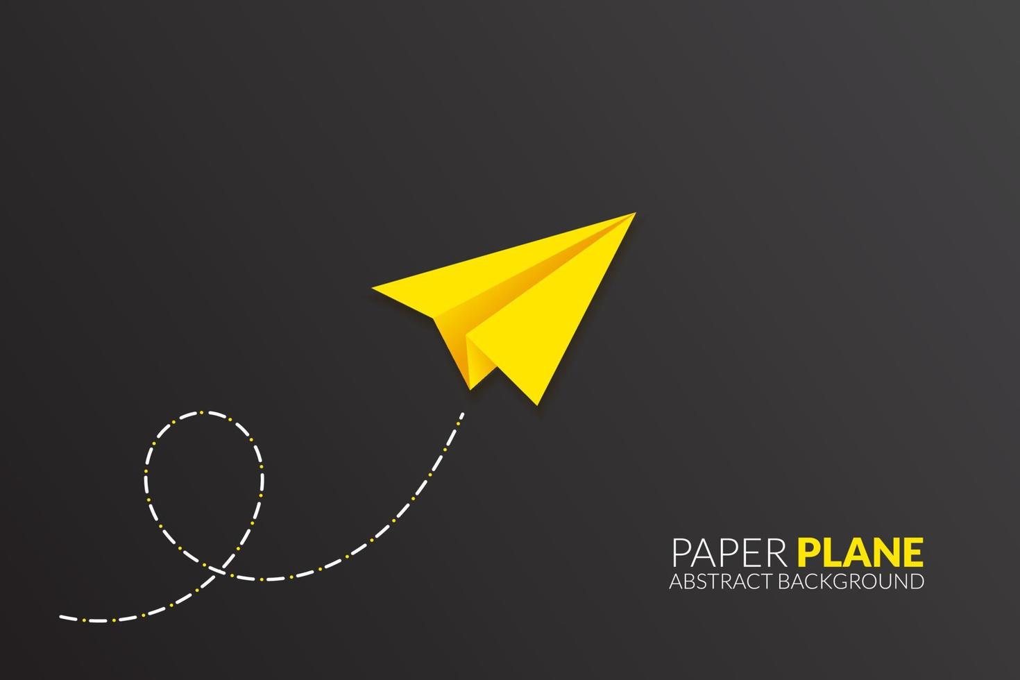 Fondo de vector abstracto de avión de papel amarillo fondo aislado. banner moderno simple, papel tapiz, web, portada.