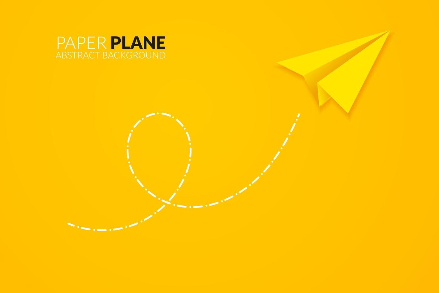 Yellow paper plane abstract vector background isolated background. Simple modern banner, wallpaper, web, cover.