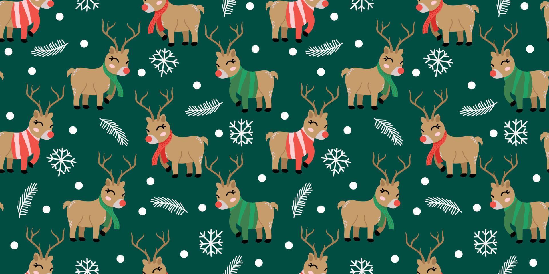 cute animal cartoon illustration winter with seamless pattern 4601218 ...