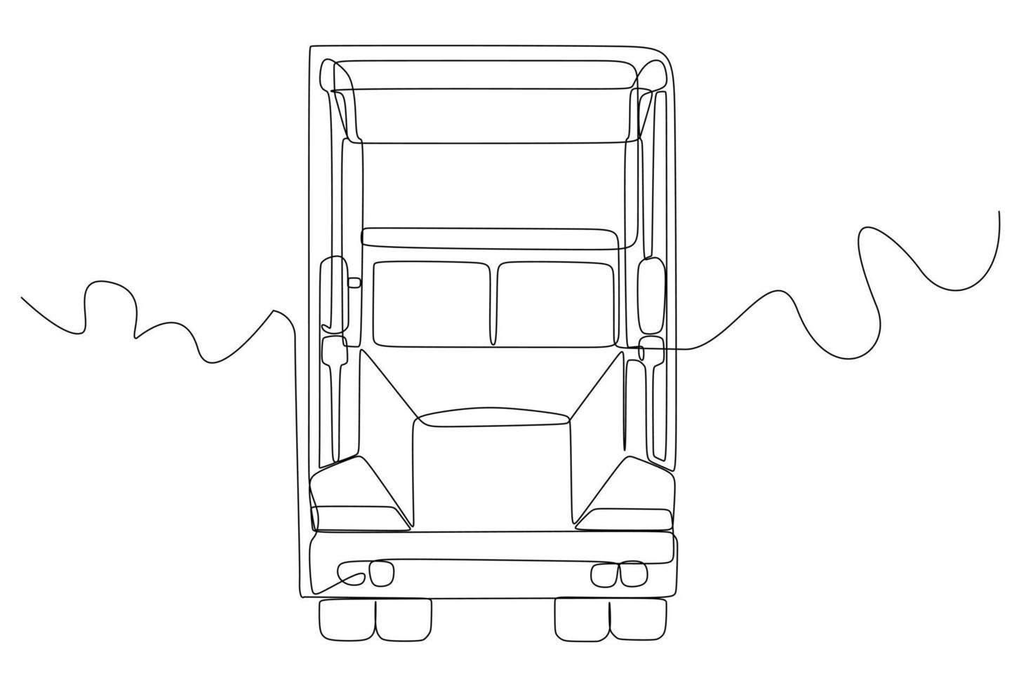 Front view Transport Continuous one line drawing vector