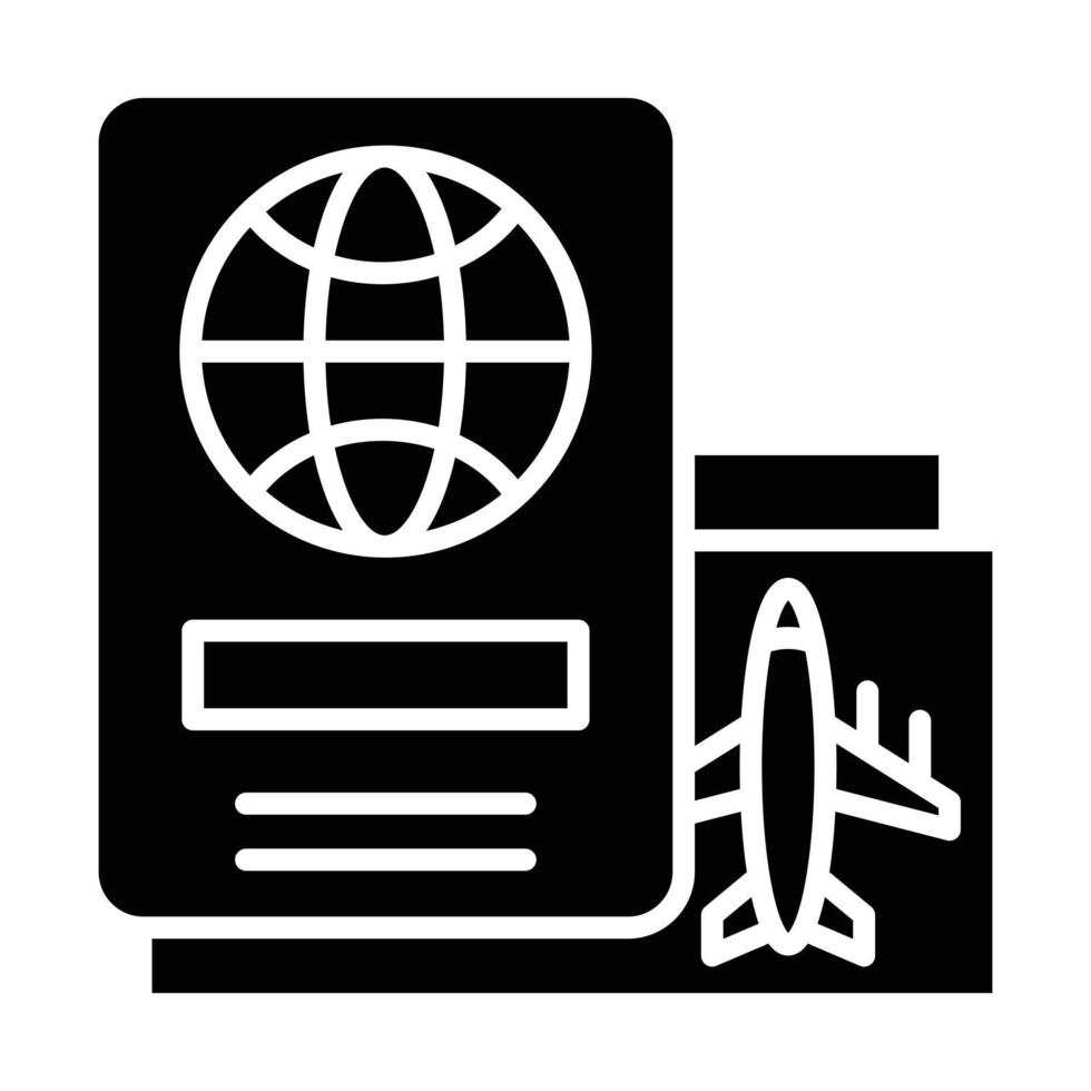 Flight Pass Glyph Icon vector