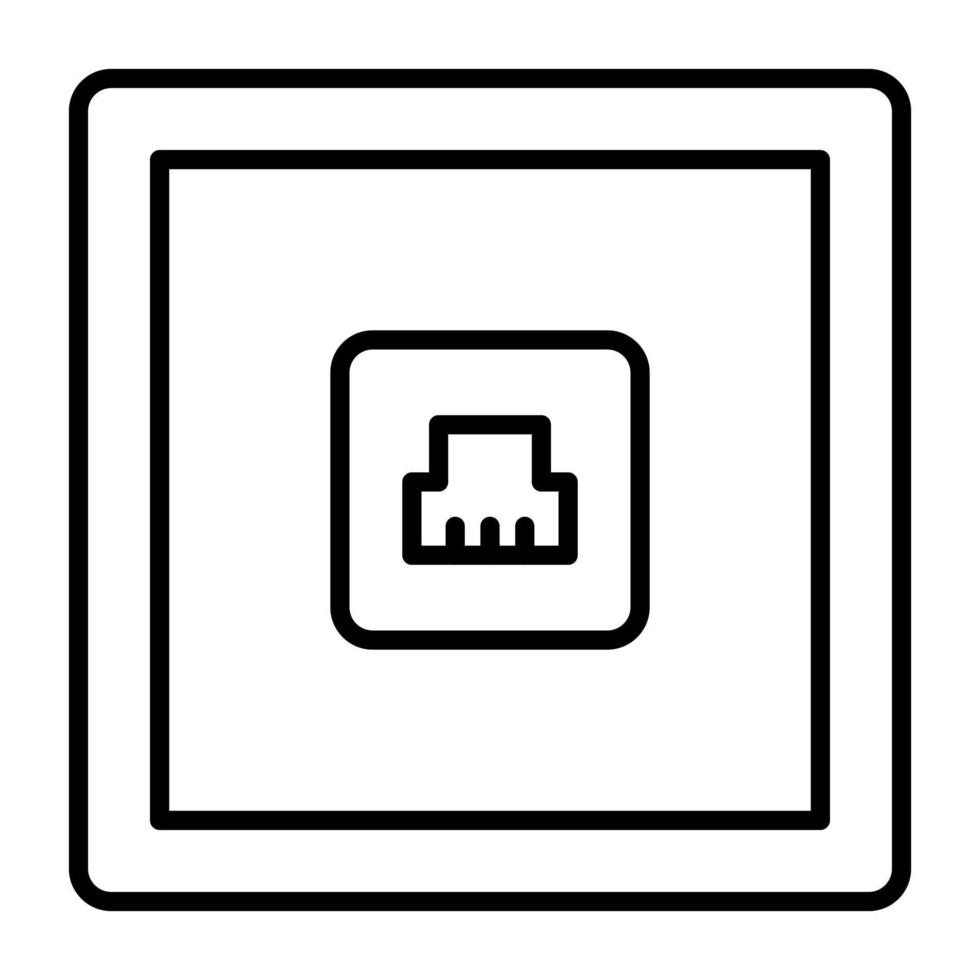 icono de línea de toma de teléfono vector