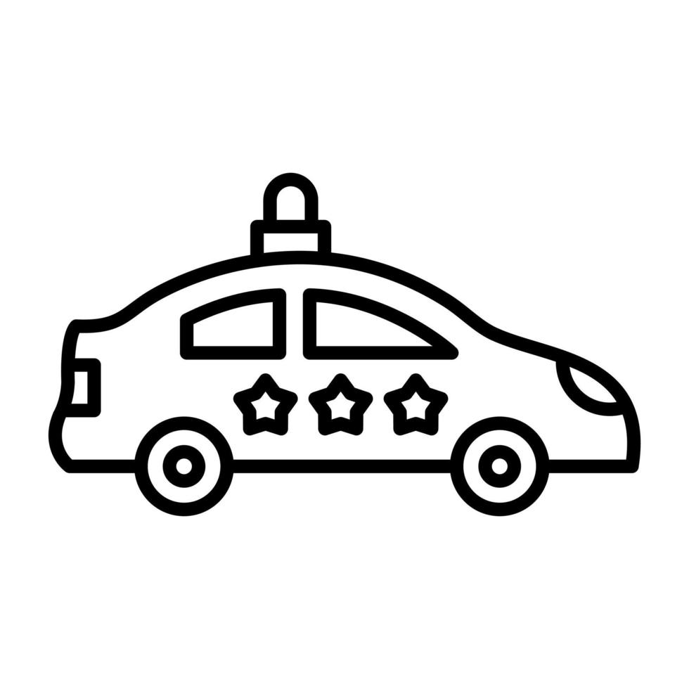 icono de línea de coche de policía vector