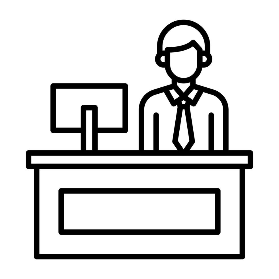 Cashier Line Icon vector