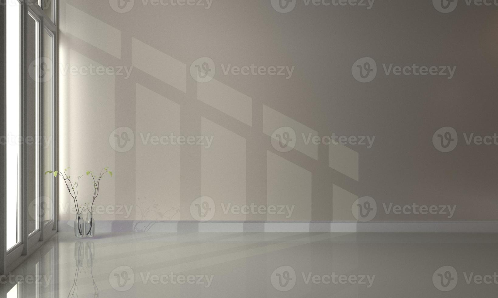 Empty white room - Scandinavian style. 3d rendering photo