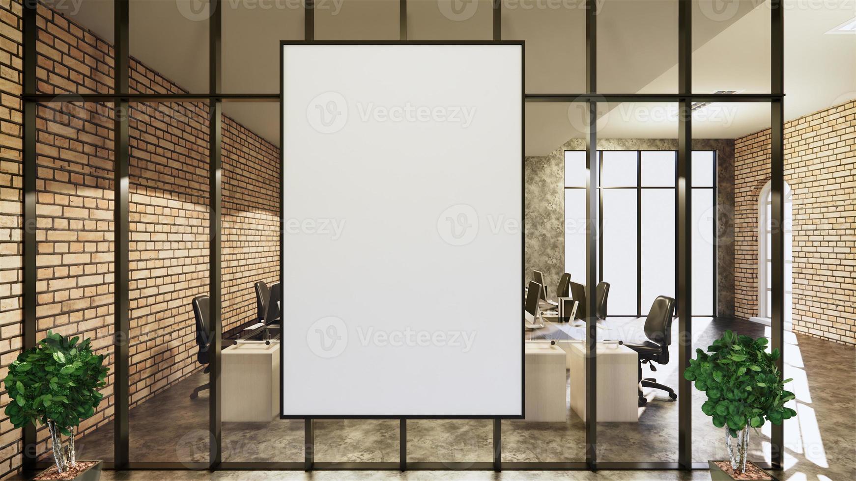 News studio white room design Backdrop for TV shows.3D rendering photo