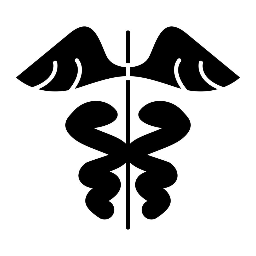 icono de glifo de caduceo vector