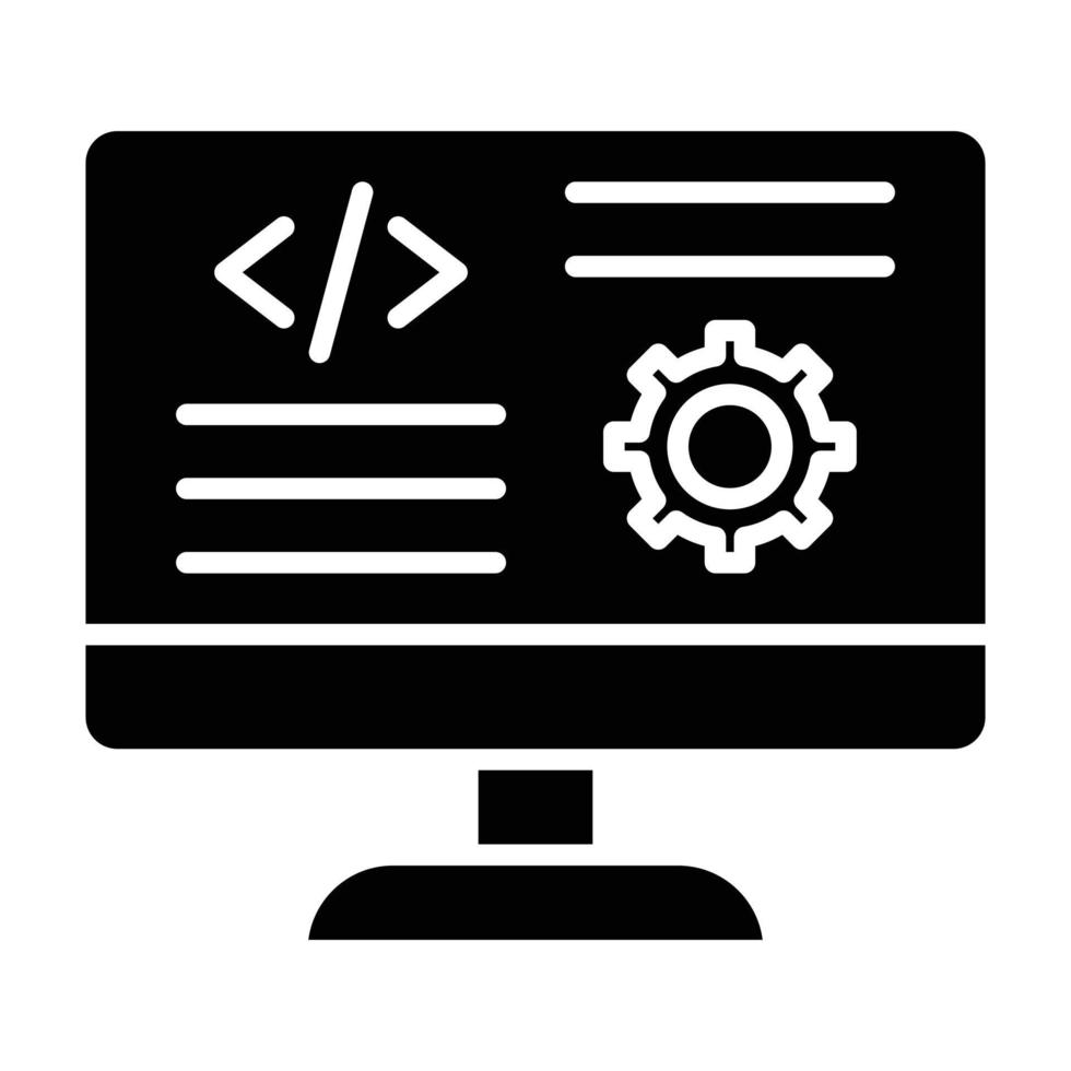 Code Settings Glyph Icon vector