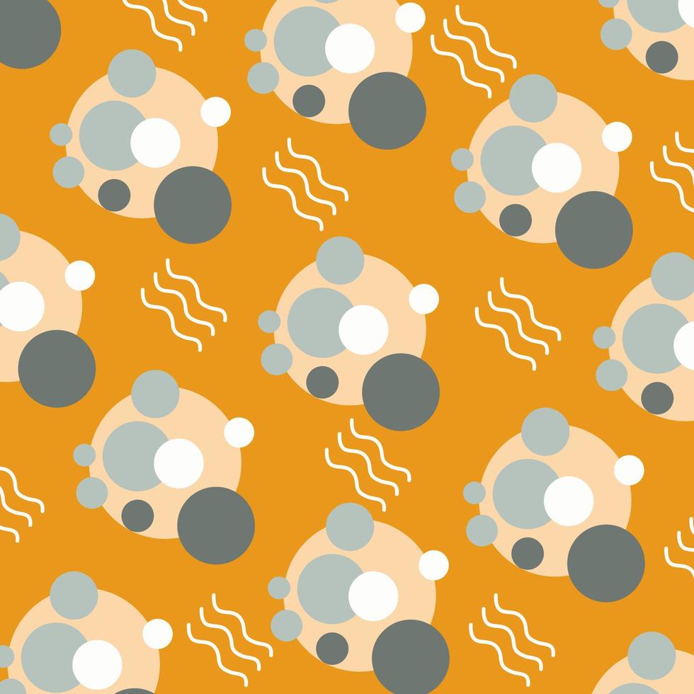 Seamless pattern circle and lines on orange background vector