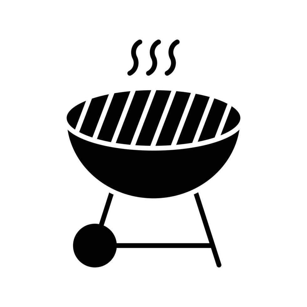 Barbecue Grill Glyph Icon vector