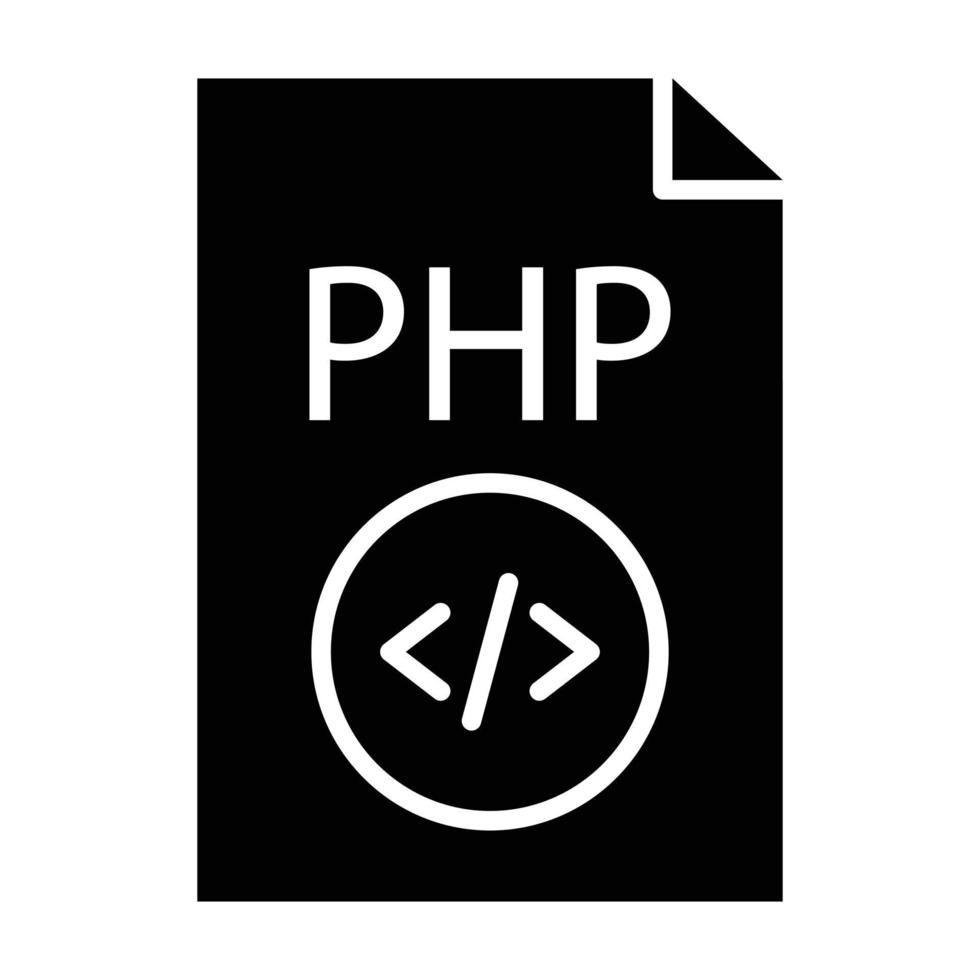 PHP File Glyph Icon vector