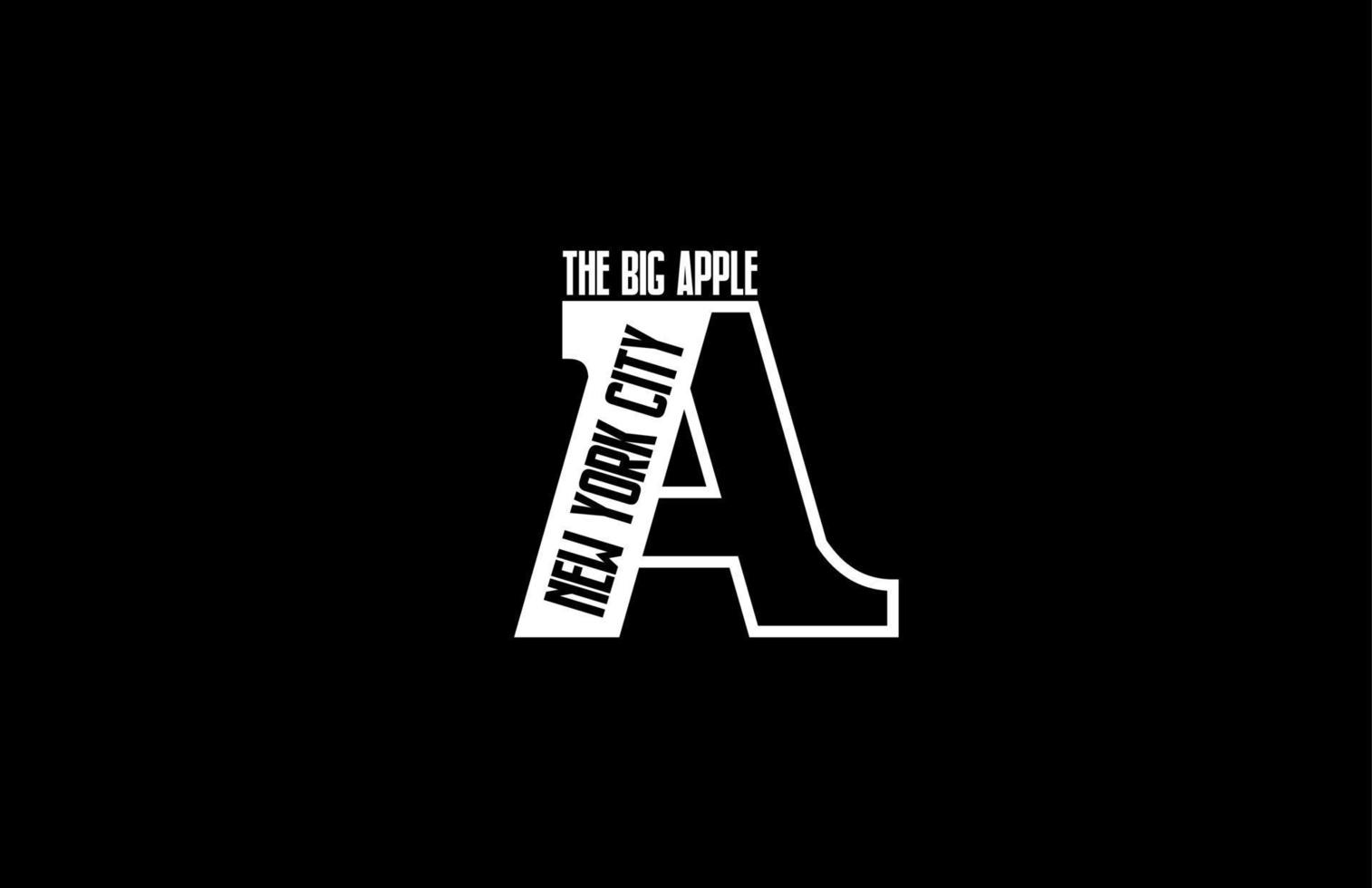 The Big Apple NYC Letter Stri... vector