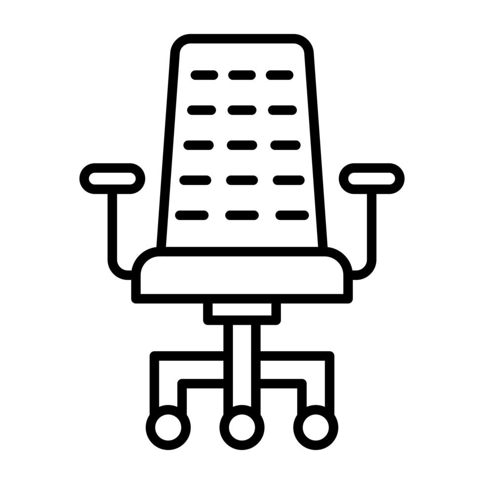 icono de línea de silla de escritorio vector