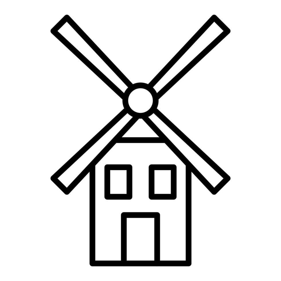 Windmill Line Icon vector