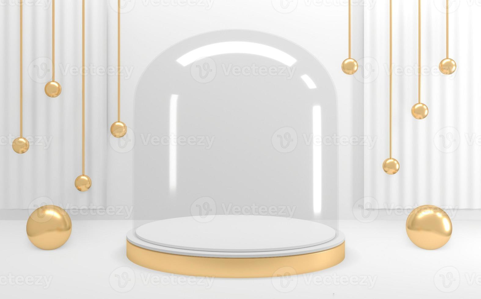podio blanco sobre fondo abstracto estilo minimalista. Representación 3d foto