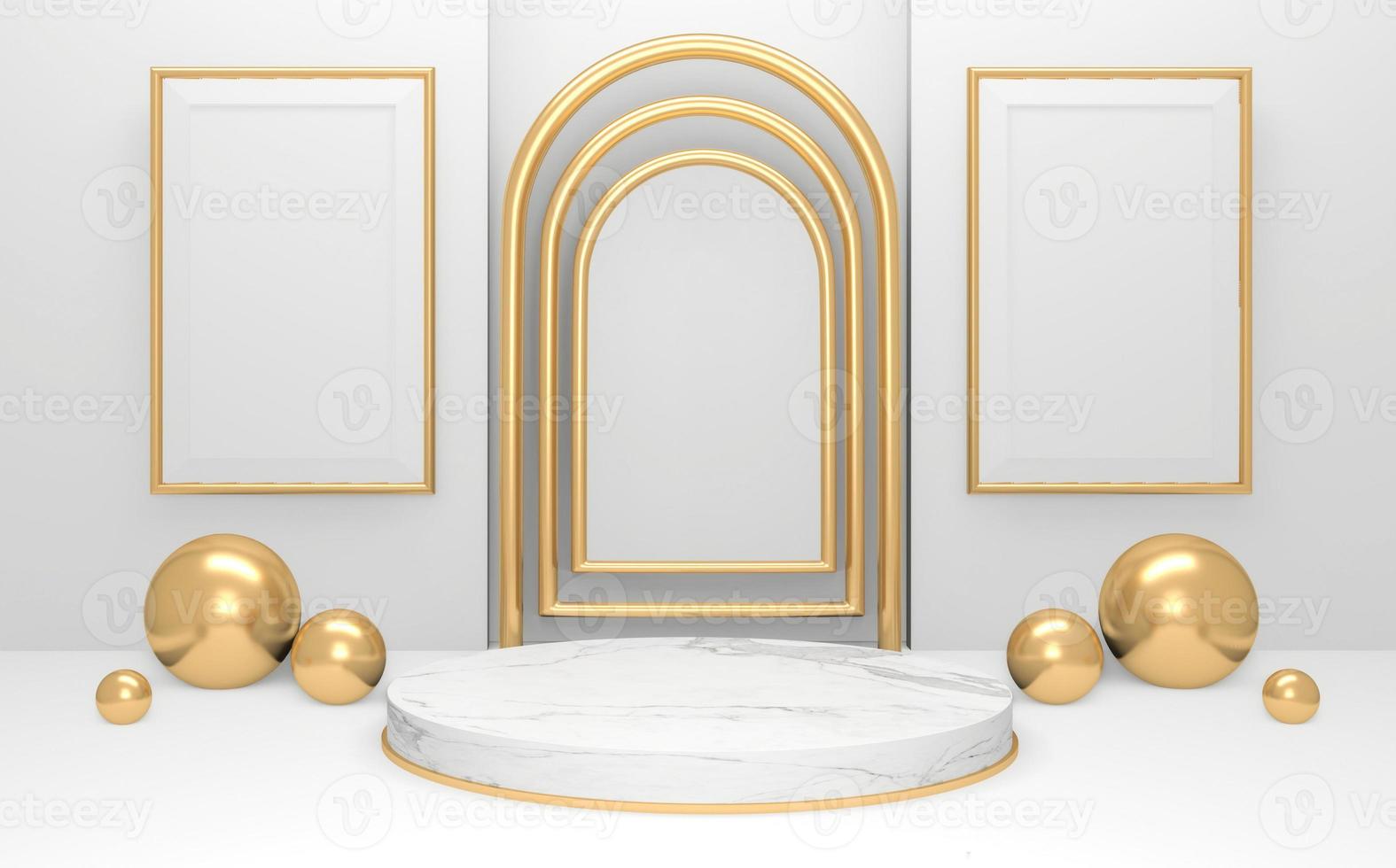 white podium on background abstract minimal style. 3D rendering photo