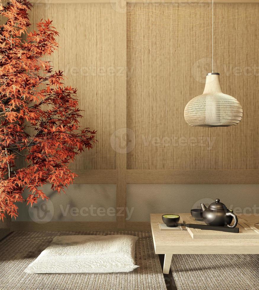 interior mock up Chinese style Room interior. 3D rendering photo