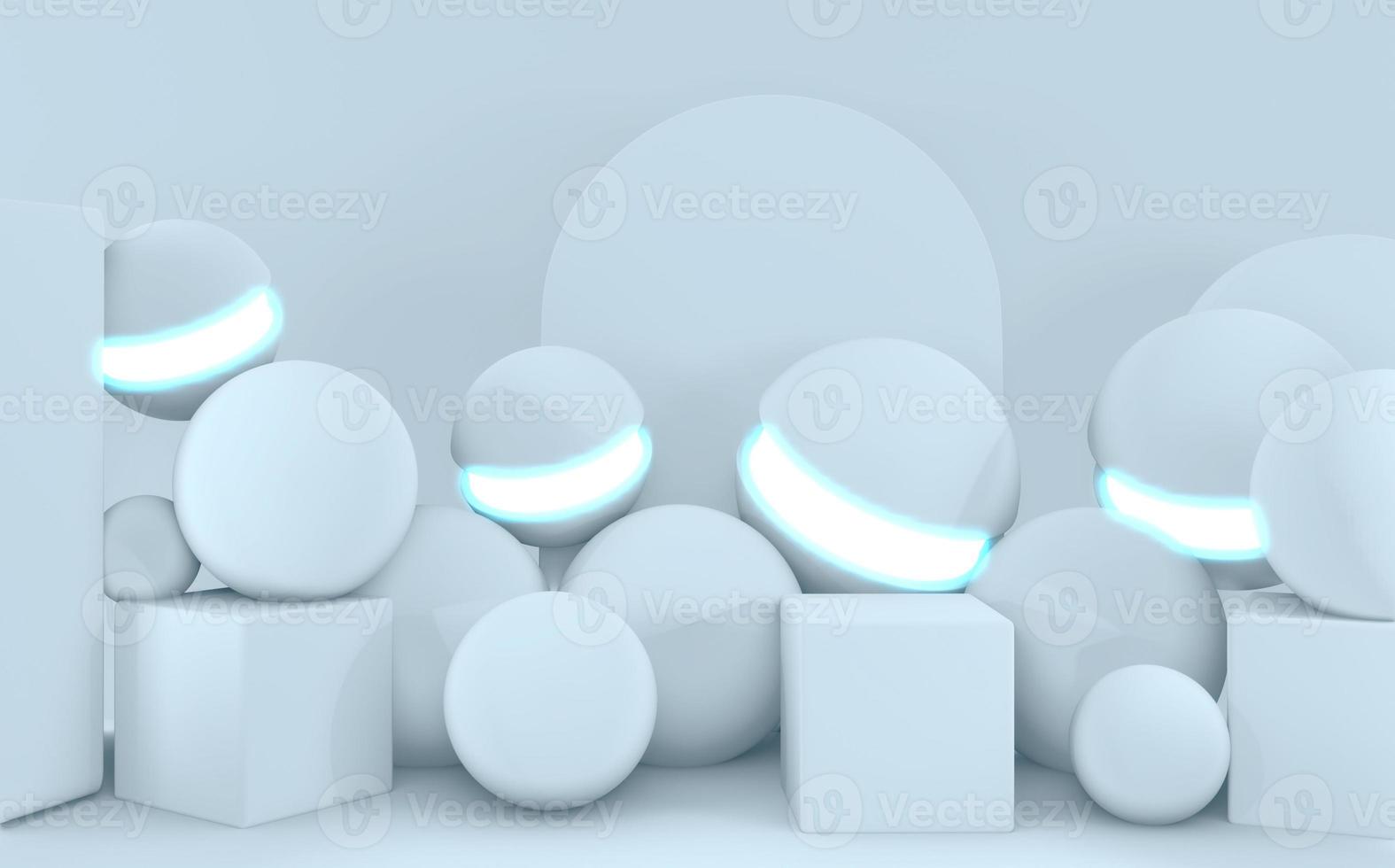 futuristic concept white abstract podium showcase. 3D rendering photo