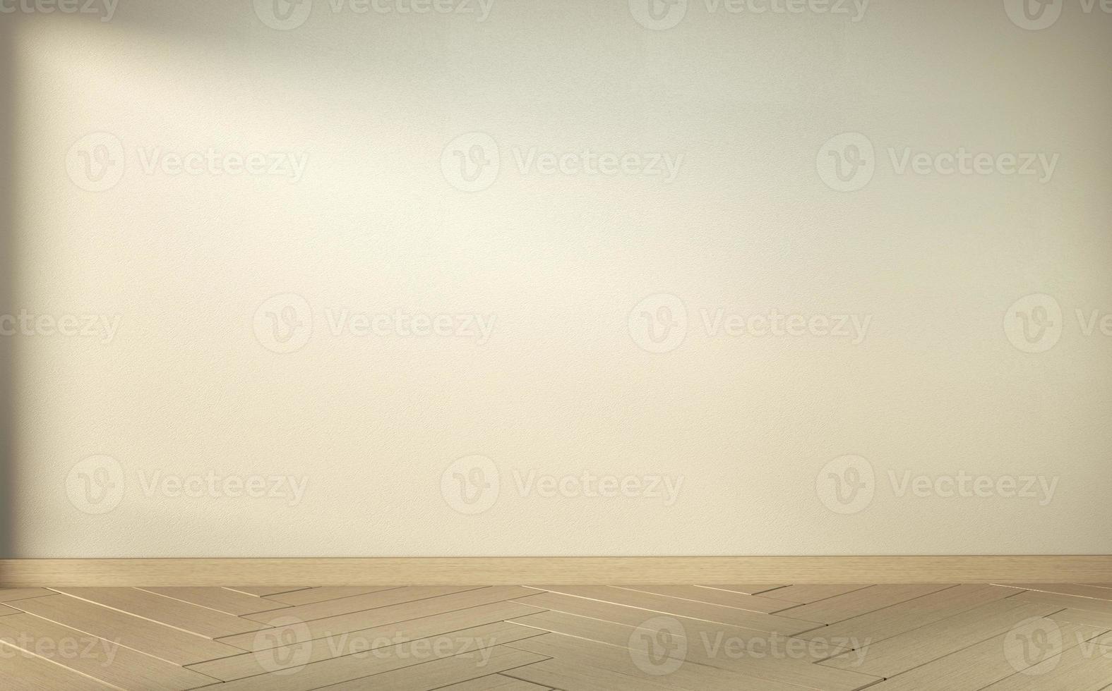 Empty white room on wooden floor interior design. 3D rendering photo