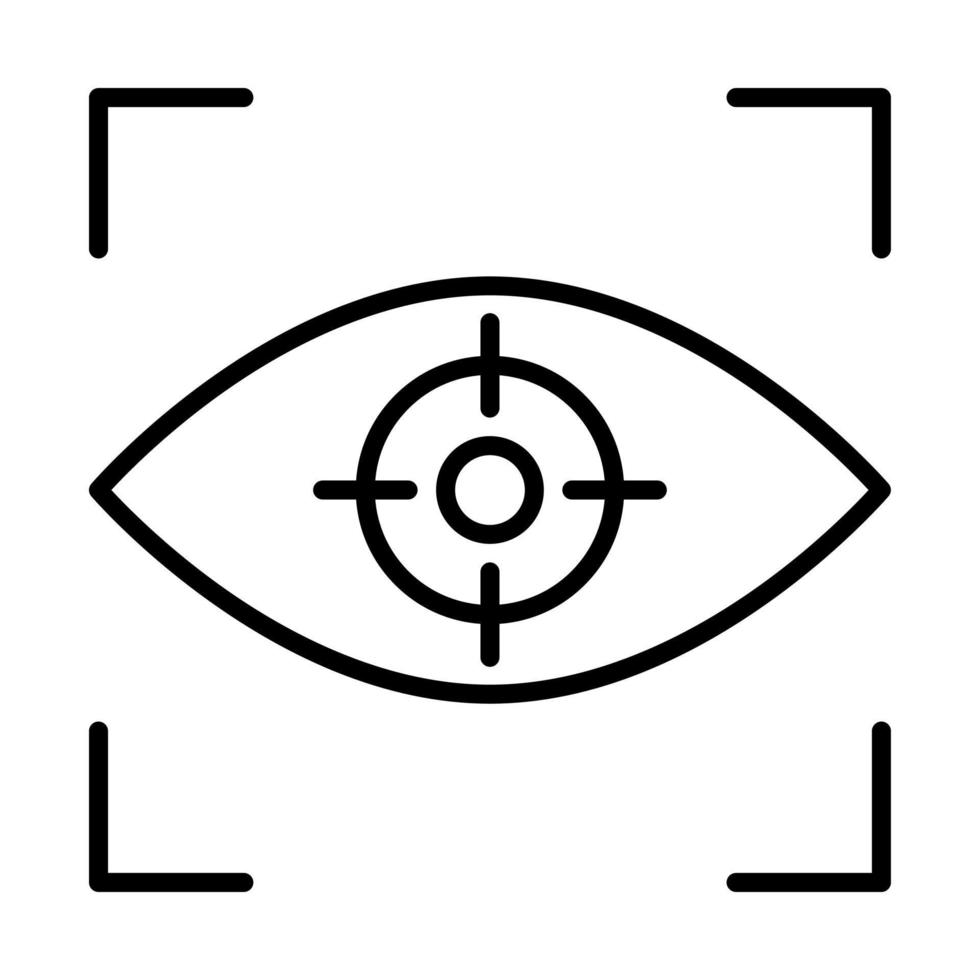 icono de línea de enfoque del ojo vector