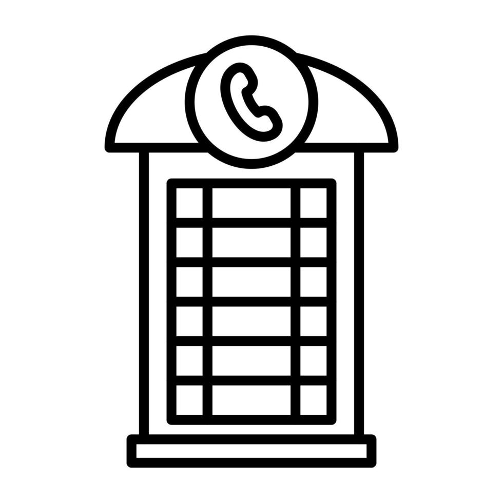 icono de línea de cabina telefónica vector