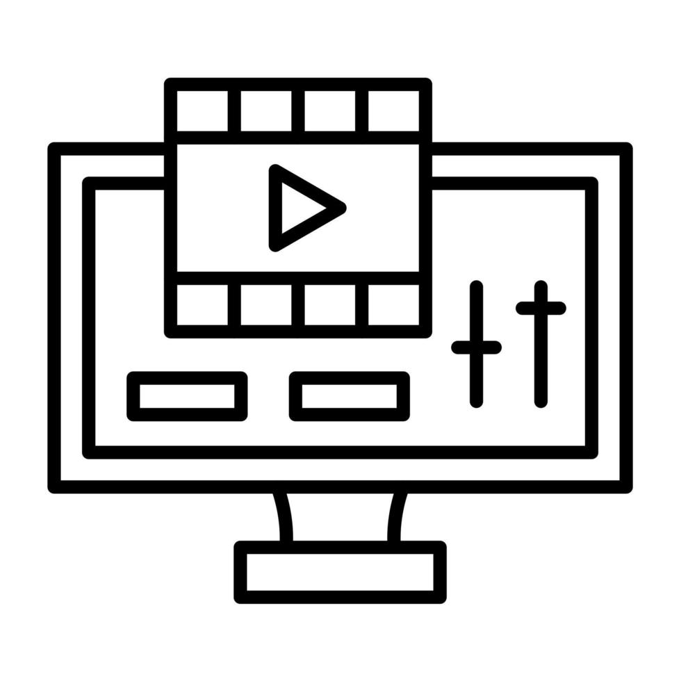 Film Editing Line Icon vector