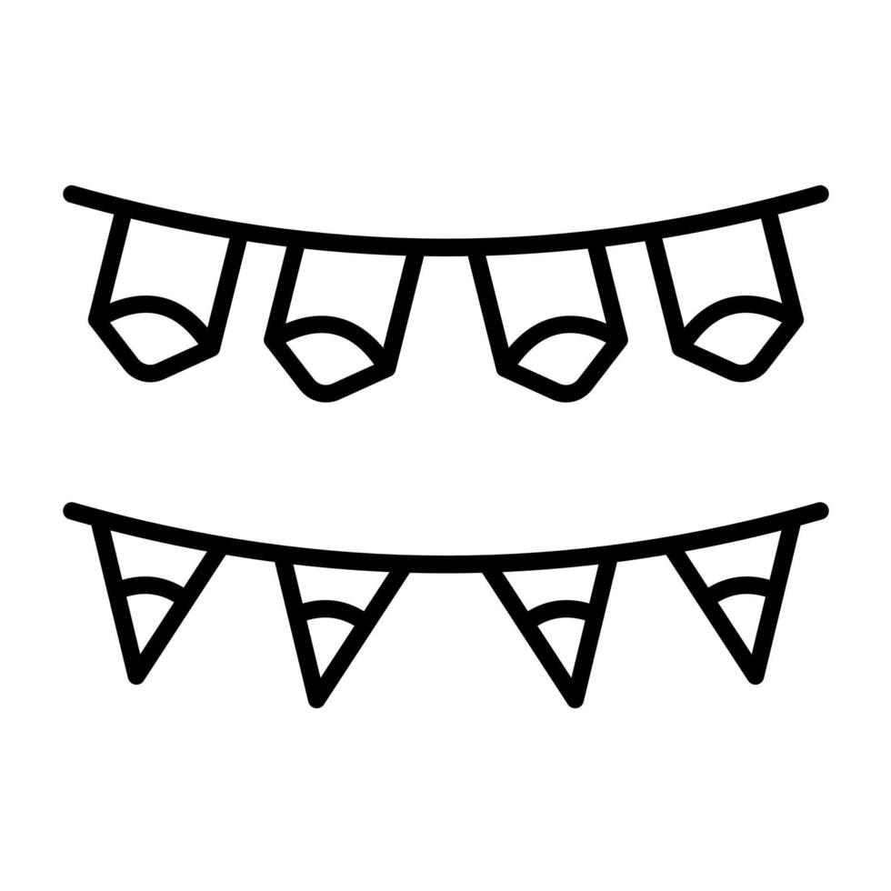Bunting Line Icon vector