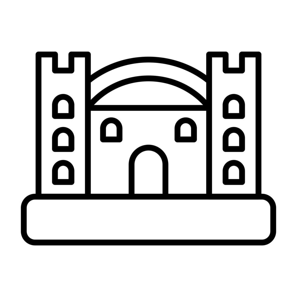 icono de línea de castillo hinchable vector