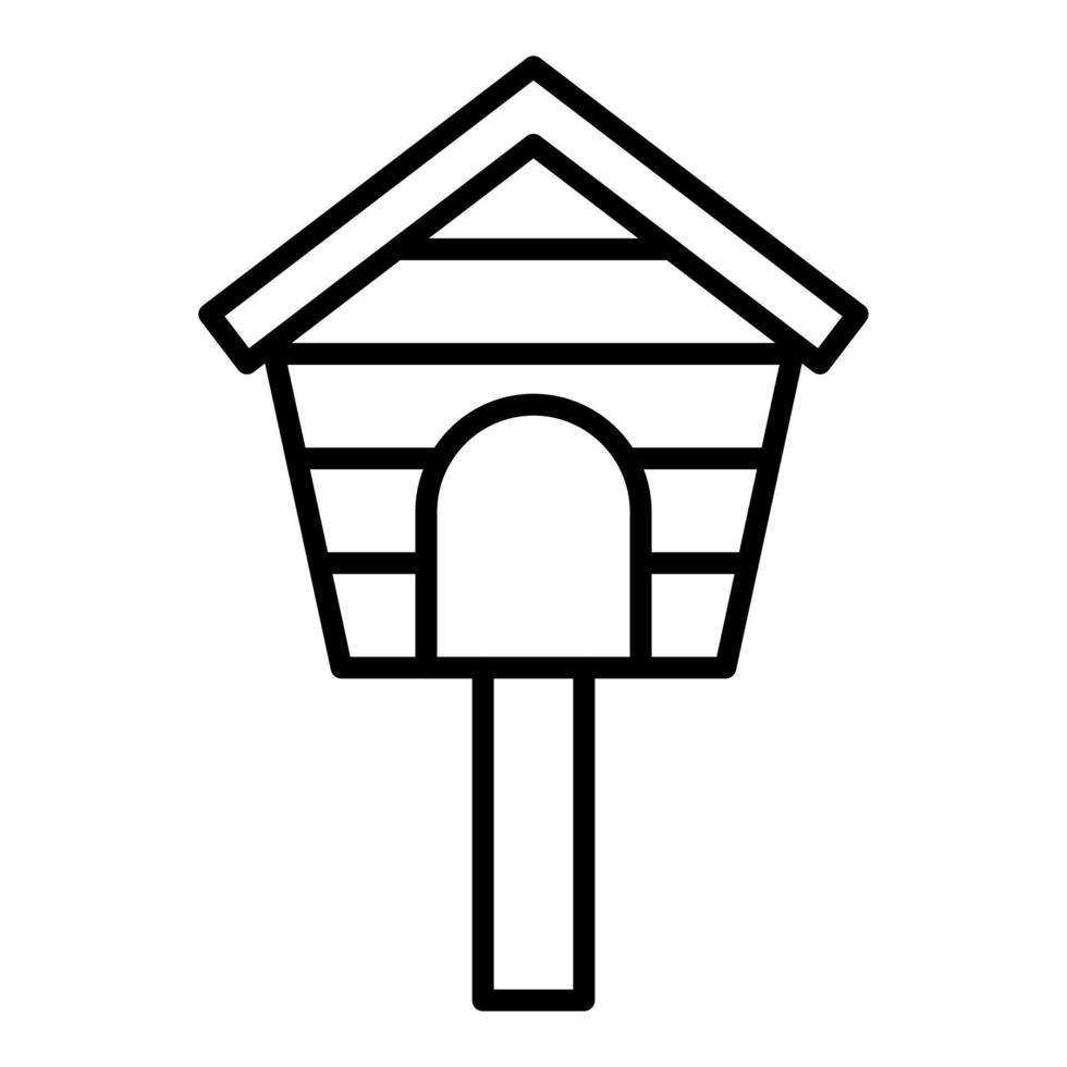 Bird House Line Icon vector