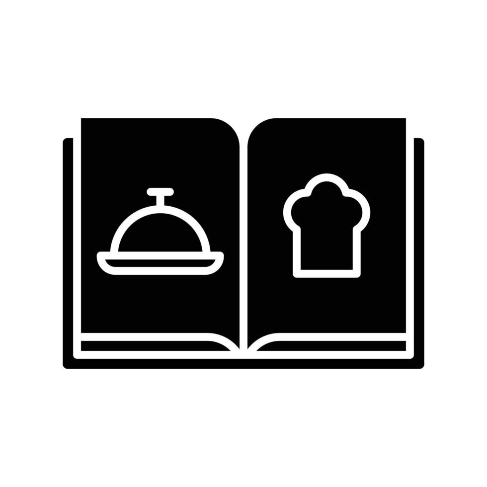 icono de glifo de libro de recetas vector