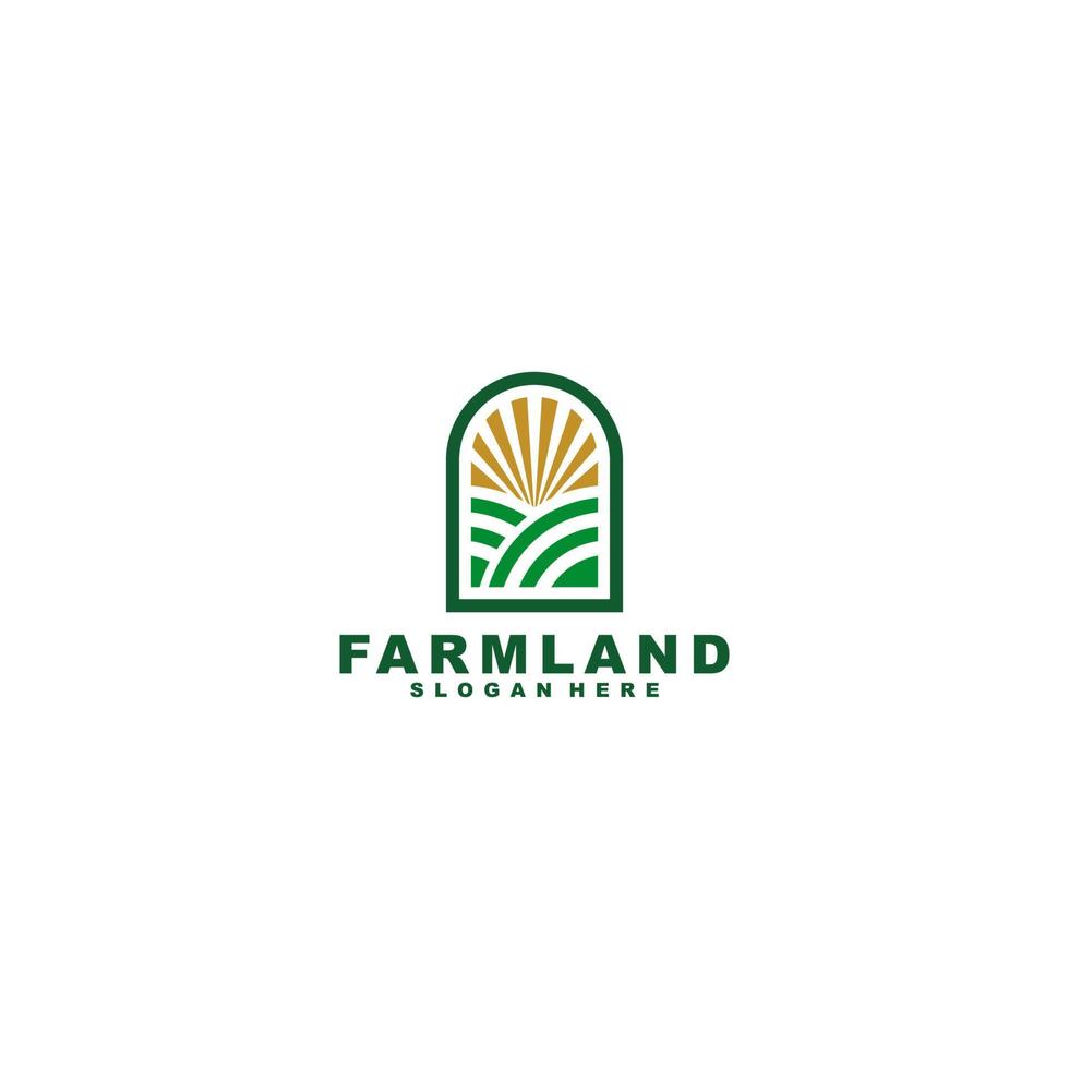 farm logo template in white background vector