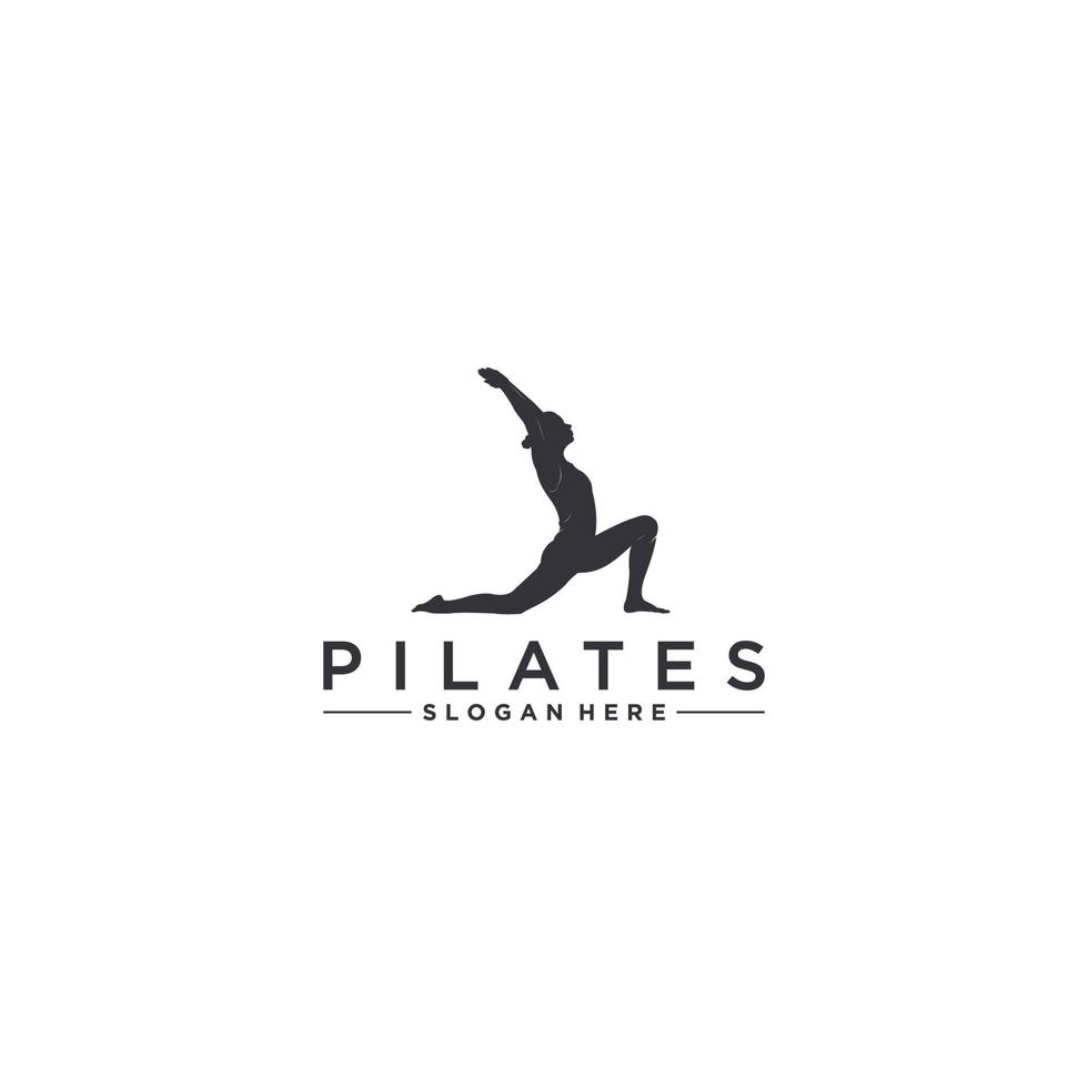 pilates logo template in white background vector