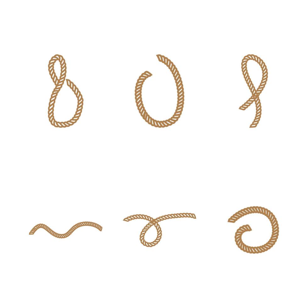 a unique set of rope vectors in white background