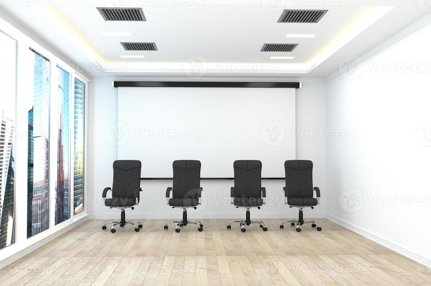 Office business - beautiful boardroom meeting room and conference table, modern style. 3D rendering photo