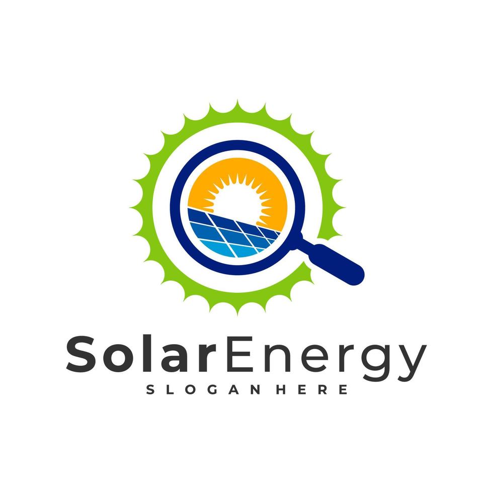 encontrar plantilla de vector de logotipo solar, conceptos de diseño de logotipo de energía de panel solar creativo