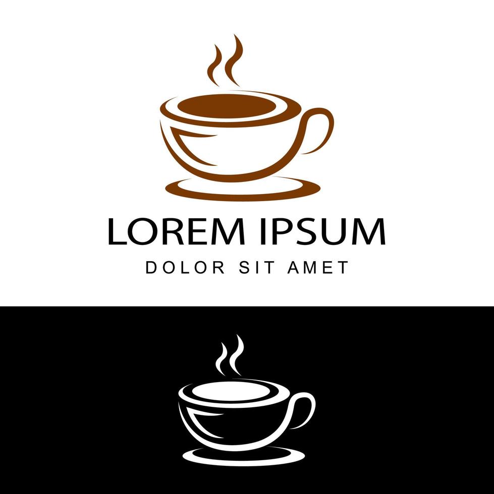 vector de diseño de plantilla de logotipo de taza de café con fondo blanco aislado