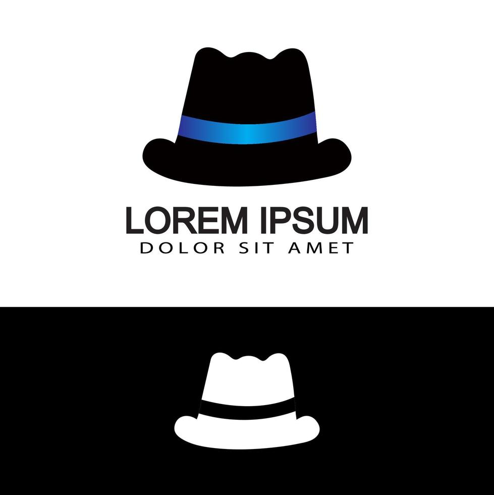 bowler hat logo template design vector with isolated white background